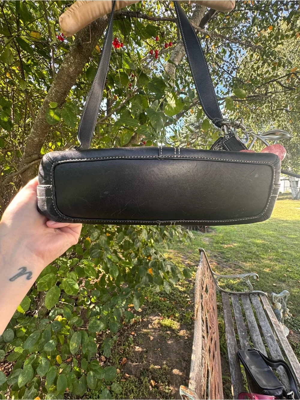 Vintage Coach Black Signature SoHo Jacquard Shoulder Bag